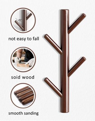 Cadeira de decoração de parede de gancho de madeira para quarto e banheiro atrás de portas/função nas paredes