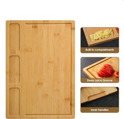 Popular Serviço Personalizado Tábuas de Cortar de Bambú Para Cozinha Conjunto de 3 Com Groove de Suco