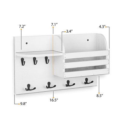 Montador de parede de dupla camada Prateleira de armazenamento Magnético Organizador para casa pendurado Prateleira com porta-chave