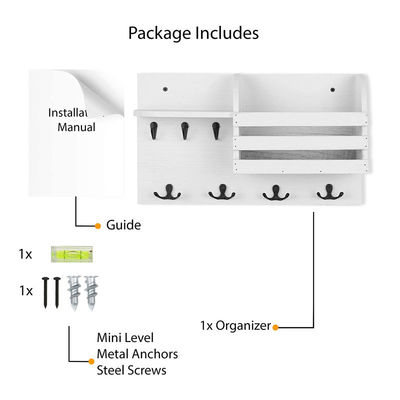 Montador de parede de dupla camada Prateleira de armazenamento Magnético Organizador para casa pendurado Prateleira com porta-chave