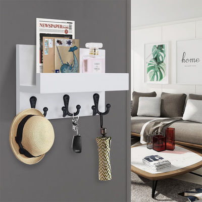 Montador de parede de dupla camada Prateleira de armazenamento Magnético Organizador para casa pendurado Prateleira com porta-chave