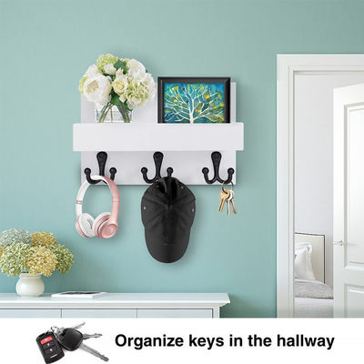 Montador de parede de dupla camada Prateleira de armazenamento Magnético Organizador para casa pendurado Prateleira com porta-chave