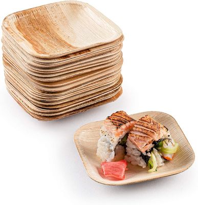 Eco-friendly 20 Pack Biodegradable Palm Leaf Plates 10 Inches Quadrado Robusto Como Bambú Desutilizável Elegante