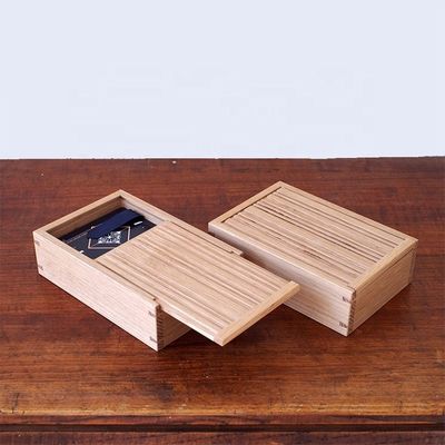 Caixa de tampa deslizante de madeira de cor personalizável para cartão de visita em ordem personalizada de cor simples