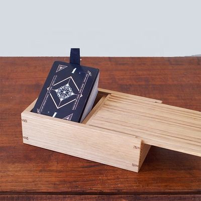 Caixa de tampa deslizante de madeira de cor personalizável para cartão de visita em ordem personalizada de cor simples