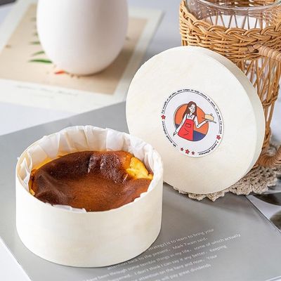 Logotipo personalizado de casca de álamo ou recipiente redondo personalizado de folheado de madeira para frutas ecológicas