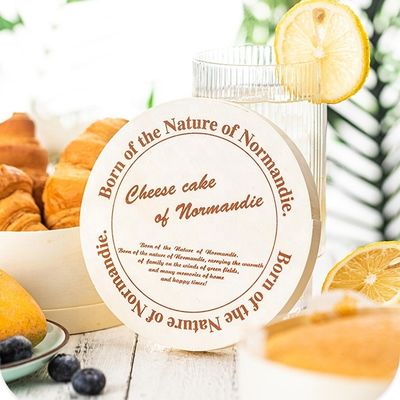 Logotipo personalizado de casca de álamo ou recipiente redondo personalizado de folheado de madeira para frutas ecológicas