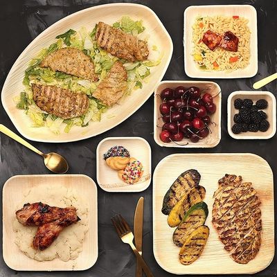 Fabricação de alimentos e bebidas Placas de folhas de palma naturais descartáveis de 6' 8&quot; 10&quot; quadrados