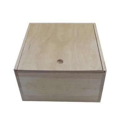 Caixa de madeira grande com tampa de slide em cor simples ou personalizada