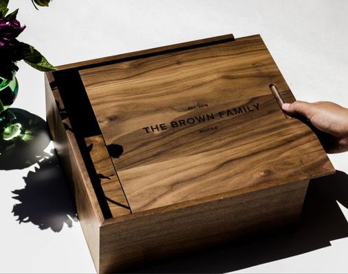 Caixinha de memória personalizada minimalista moderna para lembranças personalizadas de logotipo e portadores de armazenamento