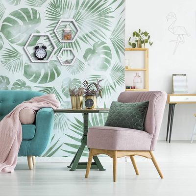 Set de prateleira de parede hexagonal esculpida em madeira para organização de decoração doméstica de fazenda rústica