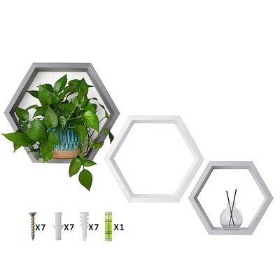 Tipo montado na parede Prateleiras flutuantes hexagonais de madeira personalizadas para decoração de quartos infantis