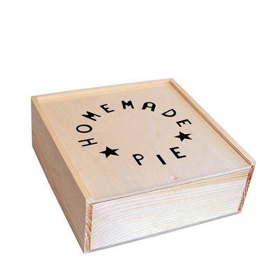 Logotipo personalizado aceitável cor antiga reutilizável bolo de madeira caixa de sobremesa caixa de armazenamento de pão