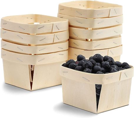 Cestas de frutas de madeira de 5,75 centímetros quadrados para colheita