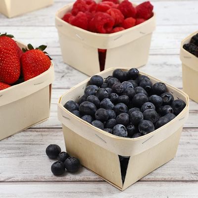 Cestas de frutas de madeira de 5,75 centímetros quadrados para colheita