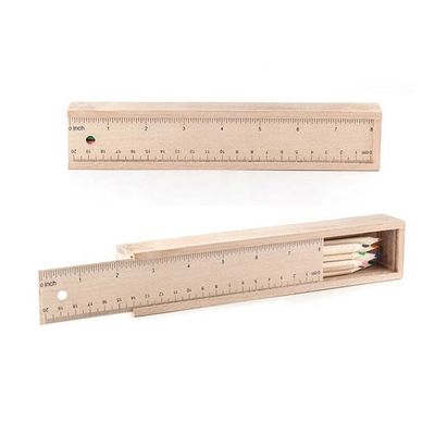 Caixa de visualização de presentes de caneta de madeira deslizante multifunção em cor de mancha para artesanato