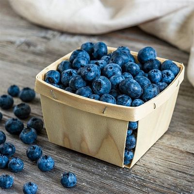 Flor de madeira de bétula ou abóbora Cor 4 x 4 polegadas Pint Frutas Cestas para decoração de festas