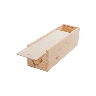 Embalagem de caixa de vinho não finalizada personalizada com caixa de presente de madeira de pinheiro impressa com tela de seda