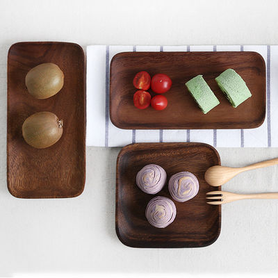 24.8x12.8x2cm bandejas de madeira ecológicas para servir em estilo nórdico personalizado com amostra gratuita