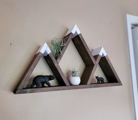 Prateleiras flutuantes de madeira personalizadas 25x14x4 polegadas para prateleira de madeira de montanha feita à mão