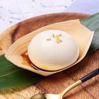 Logotipo personalizado Aceitável Formato de barco de bambu de bétula Sushi de madeira de vela