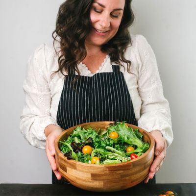 Completar a sua festa Salada de bambu Taça Conjunto com utensílios de servir e frasco de dressing