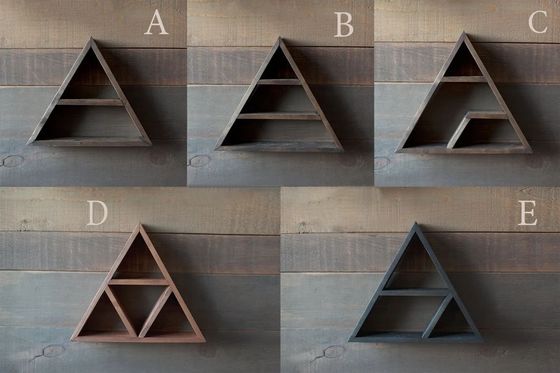 Mobiliário de sala de estar de madeira feita à mão montada na parede, prateleira triangular flutuante de 16&quot; ou 18&quot; X3.2&quot; Design moderno