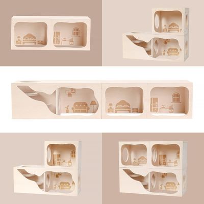 Casa de madeira respirável para animais pequenos Câmara personalizável para se esconder e explorar