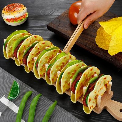 Conjunto de 2 suportes de tacos de madeira com alça e toque de impressão de cor personalizada