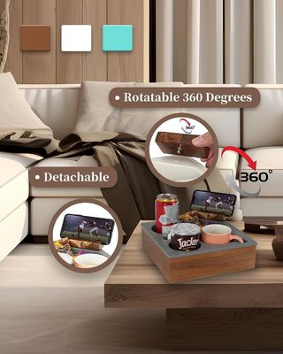 Sofá de madeira Caddy manter lanches bebidas e remoto ao alcance na cama assento do carro ou praia