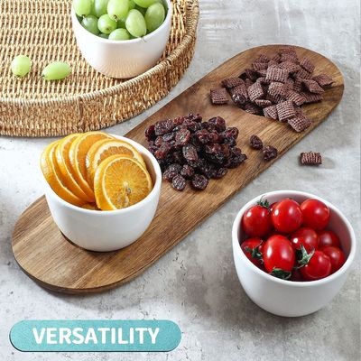 Caixa de madeira de acácia de chips e dip servindo conjunto com madeira de cor simples ou sua cor