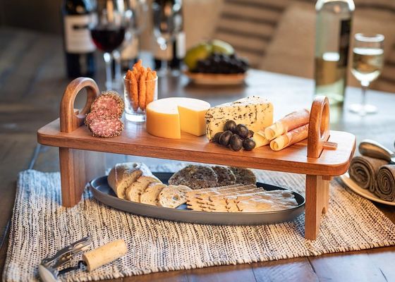 Contemporâneo de madeira elevada servir bandeja para decoração de casa organizador de prateleira