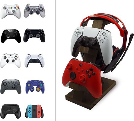 Controlador de jogos de vídeo Headset Stand Prateleira de decoração de madeira para casa com suporte de fones de ouvido