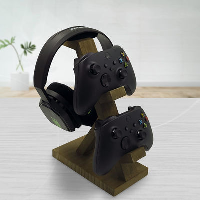 Controlador de jogos de vídeo Headset Stand Prateleira de decoração de madeira para casa com suporte de fones de ouvido