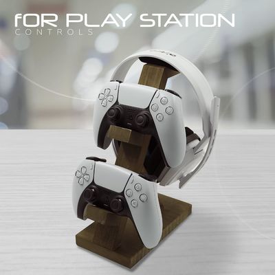 Controlador de jogos de vídeo Headset Stand Prateleira de decoração de madeira para casa com suporte de fones de ouvido