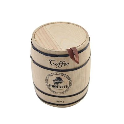 Logotipo personalizado Jar de café em forma de barril para embalagens de presentes e design personalizado