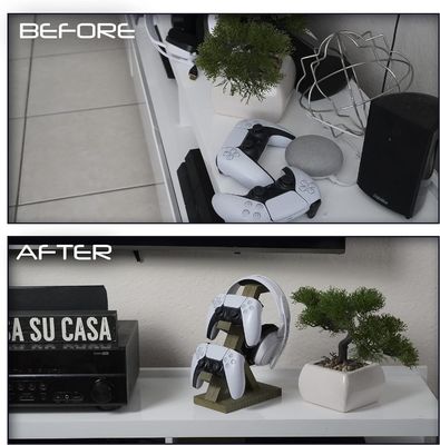 Controlador de jogos de vídeo Headset Stand Prateleira de decoração de madeira para casa com suporte de fones de ouvido