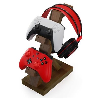 Controlador de jogos de vídeo Headset Stand Prateleira de decoração de madeira para casa com suporte de fones de ouvido
