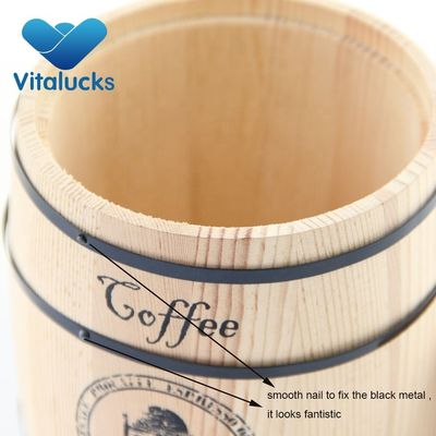 Logotipo personalizado Jar de café em forma de barril para embalagens de presentes e design personalizado