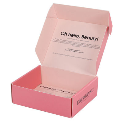 Impressão personalizada de laminagem de Matt Pink Cosmetic Set caixa de correio de envio para cuidados com a pele