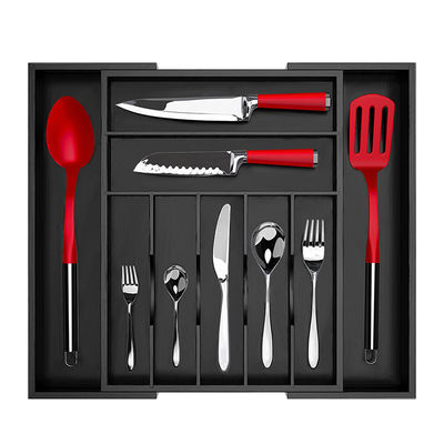Bamboo Kitchen Silverware Utensil Holder And Cutlery Tray Drawer Organizer Para Flatware Personalizar o tamanho