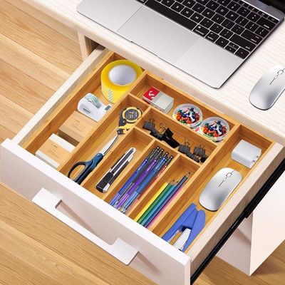 Bamboo Kitchen Silverware Utensil Holder And Cutlery Tray Drawer Organizer Para Flatware Personalizar o tamanho