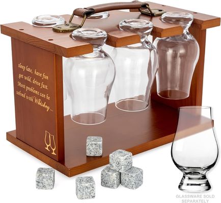 Detentor de secagem de vidro lacado de nível único para copos de degustação de uísque de bourbon