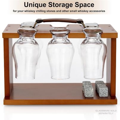 Detentor de secagem de vidro lacado de nível único para copos de degustação de uísque de bourbon