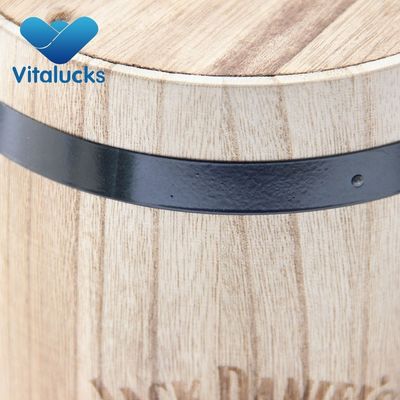 Barril de madeira feito à mão e ecológico para café, doces e vinho