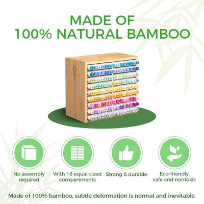 Armazenamento de mesa de madeira mantém 126 marcadores 48 cores pastel em organizador de marcadores de bambu