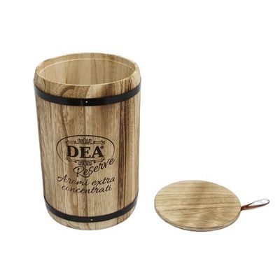 18x18x27cm Logotipo personalizado embalagem em barril de madeira estilo vintage feito à mão Paulownia grande