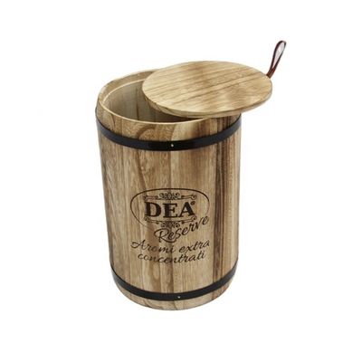 18x18x27cm Logotipo personalizado embalagem em barril de madeira estilo vintage feito à mão Paulownia grande