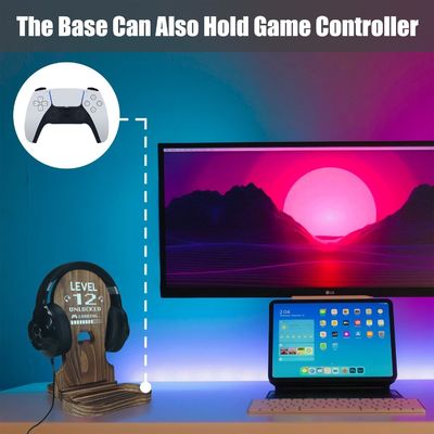 Hotel Casa decoração de casa de banho Headset de madeira Stand Decorações para jogador adolescente menino