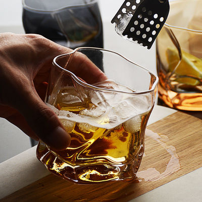 Copo de vidro de barras de café gelado com logotipo personalizado aceitável e durável